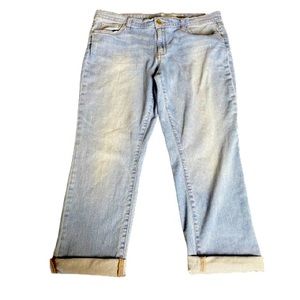 DKNY Bleeker Boyfriend Distressed Jeans Size 14 Light Blue